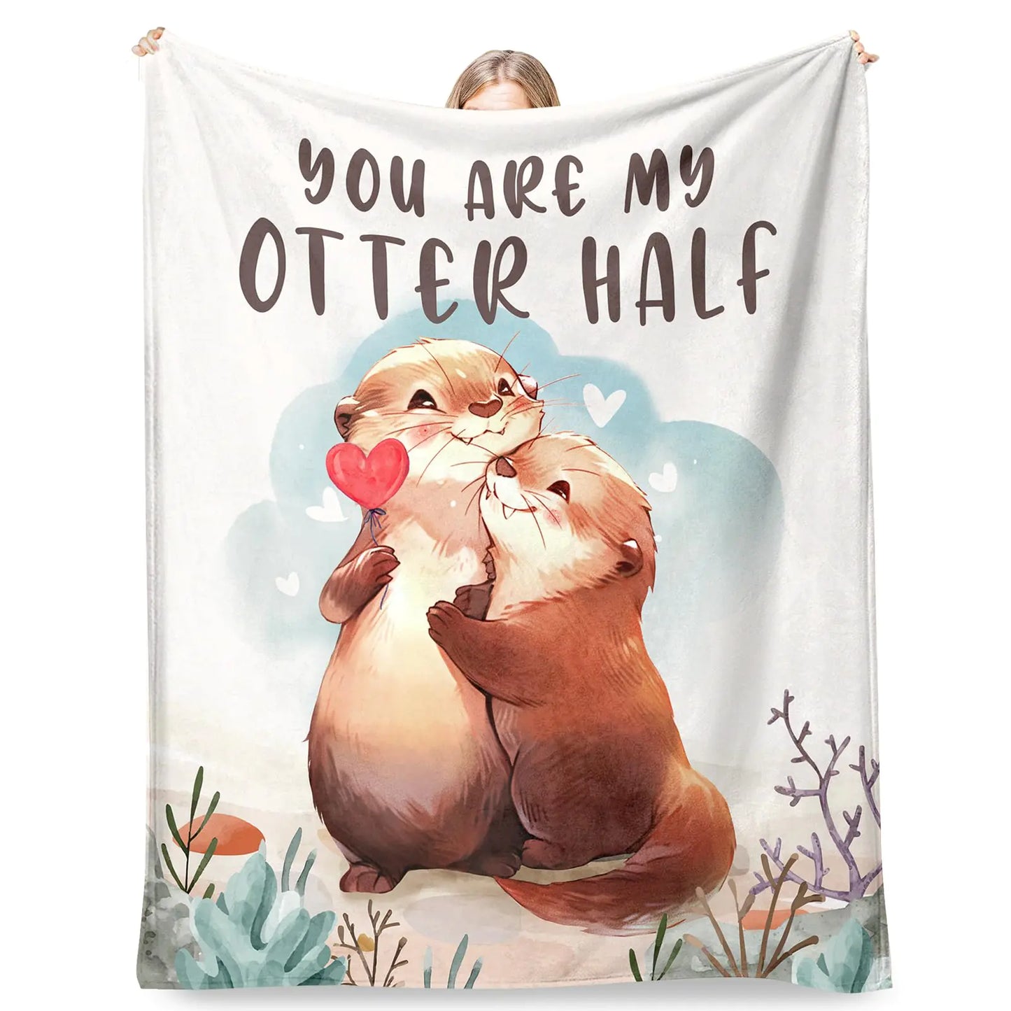 AceThrills Valentines Day Gifts for Her Him Gifts for Girlfriend Wife Wife Girlfriend Valentines Day Gifts Anniversary Blanket Gifts for Women Men - 50" × 60" Otter Blanket valentines