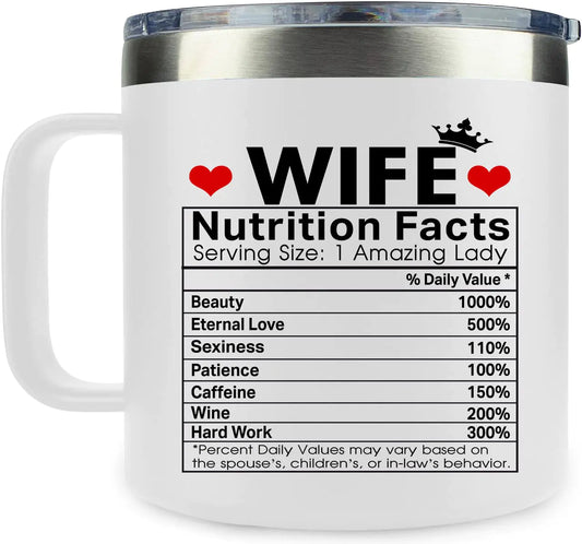 RHYTHMHEART Christmas Gifts for Wife from Husband - Christmas Gifts for Her - Anniversary Valentines Gifts for Her - I Love You Gifts for Her - Wife Birthday Gifts Ideas - Wife Mug 14oz White valentines