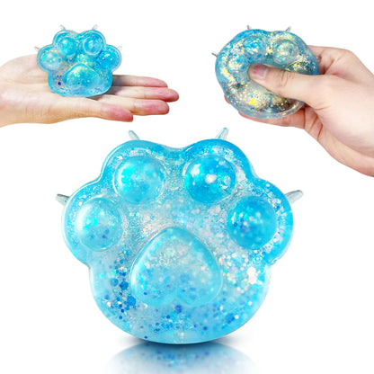 ZTATU Cat Paws Squishy Fidget Toys (1PCS) Stress Balls for Adults Squishy Sugar Ball Party Favors Squeeze Ball Sensory Toys for Autistic Children Stress Relief Toy Easter Basket Stuffers (Blue)