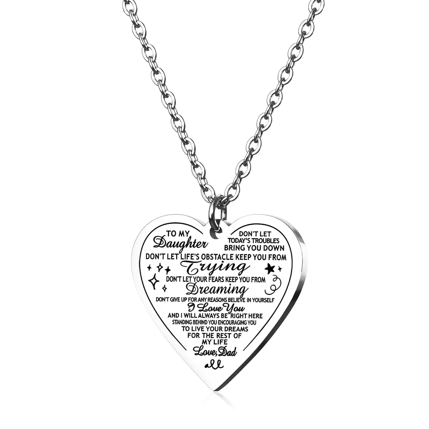 HOFOYA To My Daughter Necklace from DadInspirational Mothers Day Gifts for DaughterJewelry for DaughterBirthday Gift Valentines Gifts for Daughter. valentines