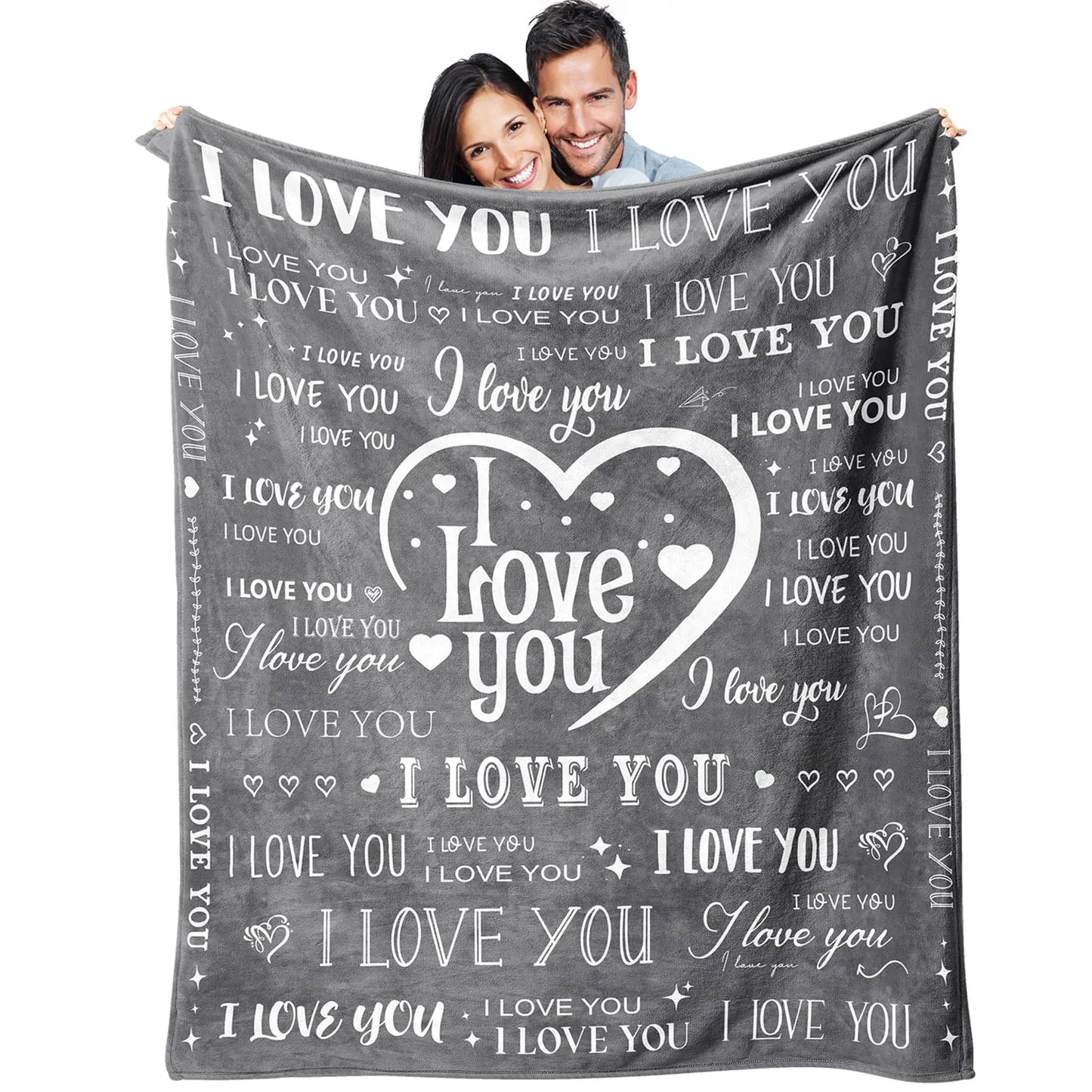 Valentines Day Blanket Valentines Gifts for Women 50"X60" I Love You Soft Throw Blanket Anniversary Present for Boyfriend Husband from Girlfriend Wife Valentines Day Blanket for Him valentines