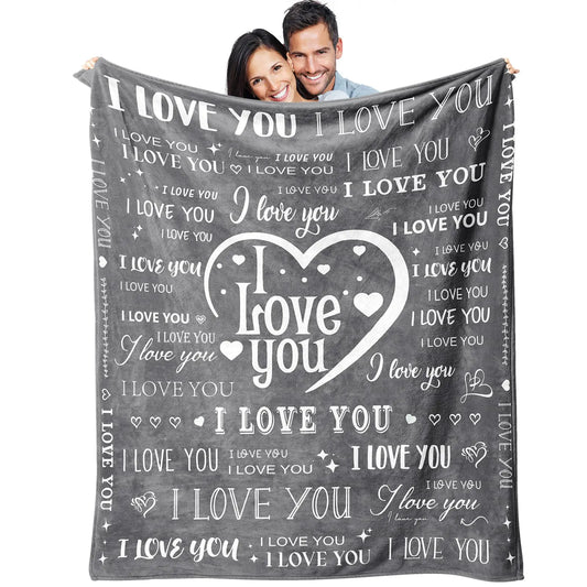 Valentines Day Blanket Valentines Gifts for Women 50"X60" I Love You Soft Throw Blanket Anniversary Present for Boyfriend Husband from Girlfriend Wife Valentines Day Blanket for Him valentines