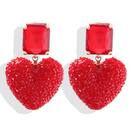 Heart Earrings Valentines Earrings for Women Rhinestone Heart Earrings Red Heart Earrings Dangle Pink Pearl Heart Earrings for Women Love Earrings Valentines Day Outfit Women Valentines Gifts valentines
