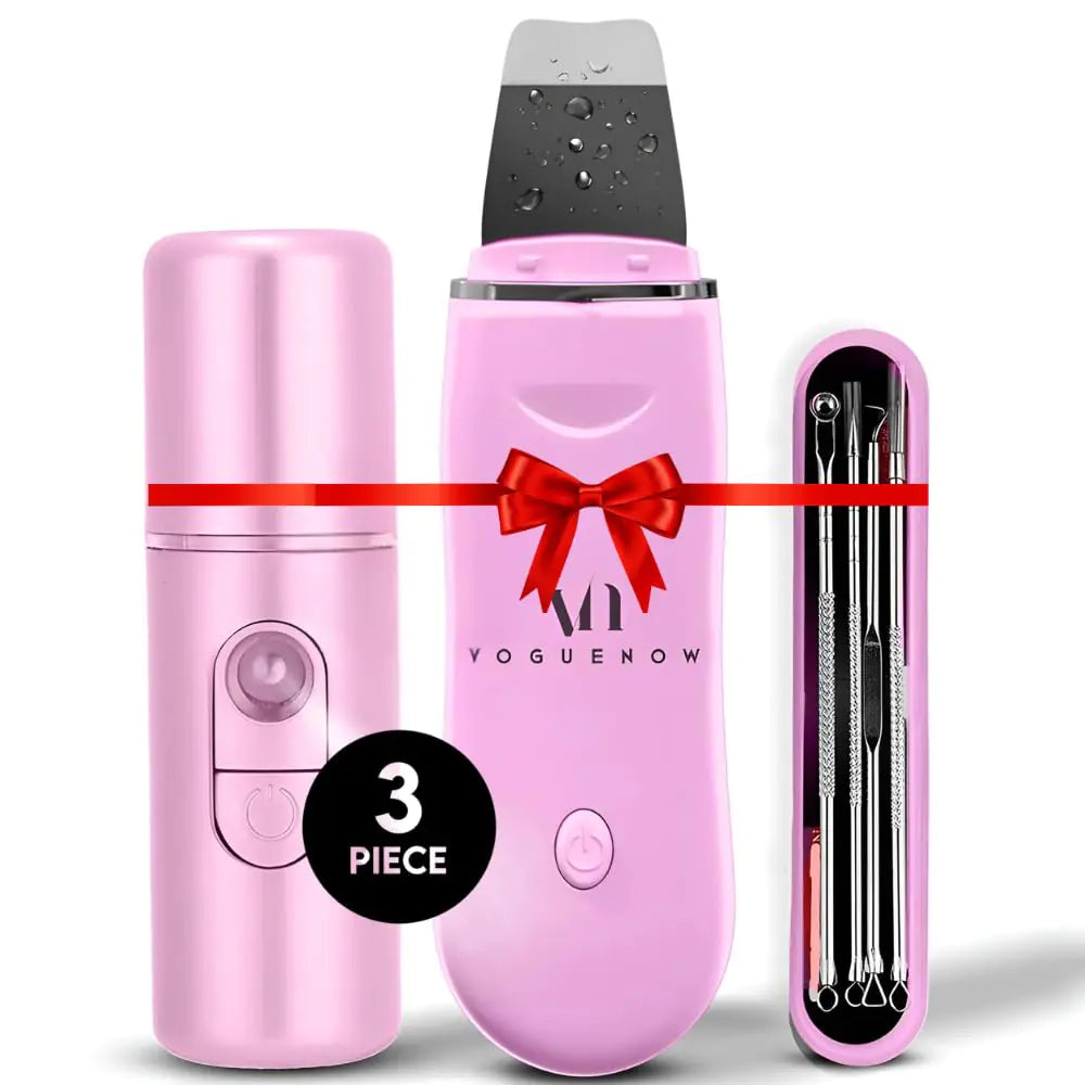 Skin Scrubber Face Spatula Valentines Gift Set of 3 - Deep Cleansing Blackhead Remover - Facial Mist Sprayer & Extraction Toolkit - Skin Scrubber- Valentine Gifts for Women Galentines Day Gifts valentines