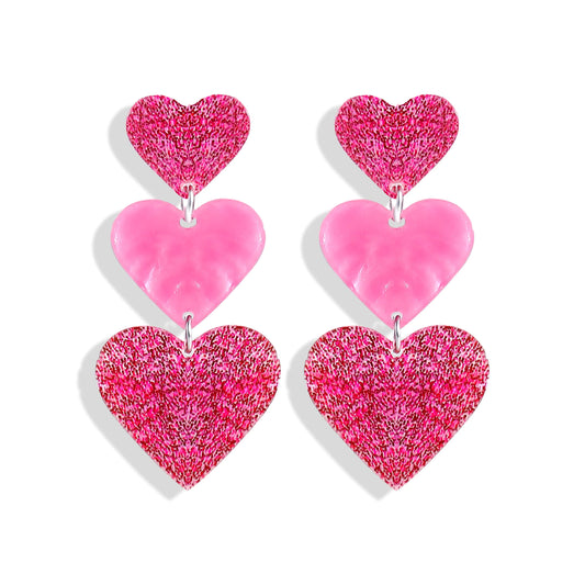 Pink Heart Earrings Valentine Earrings for Women Valentines Day Gifts for Her Valentines Dress Shirts Outfits Accessories Pink Stuff Jewelry Gifts valentines