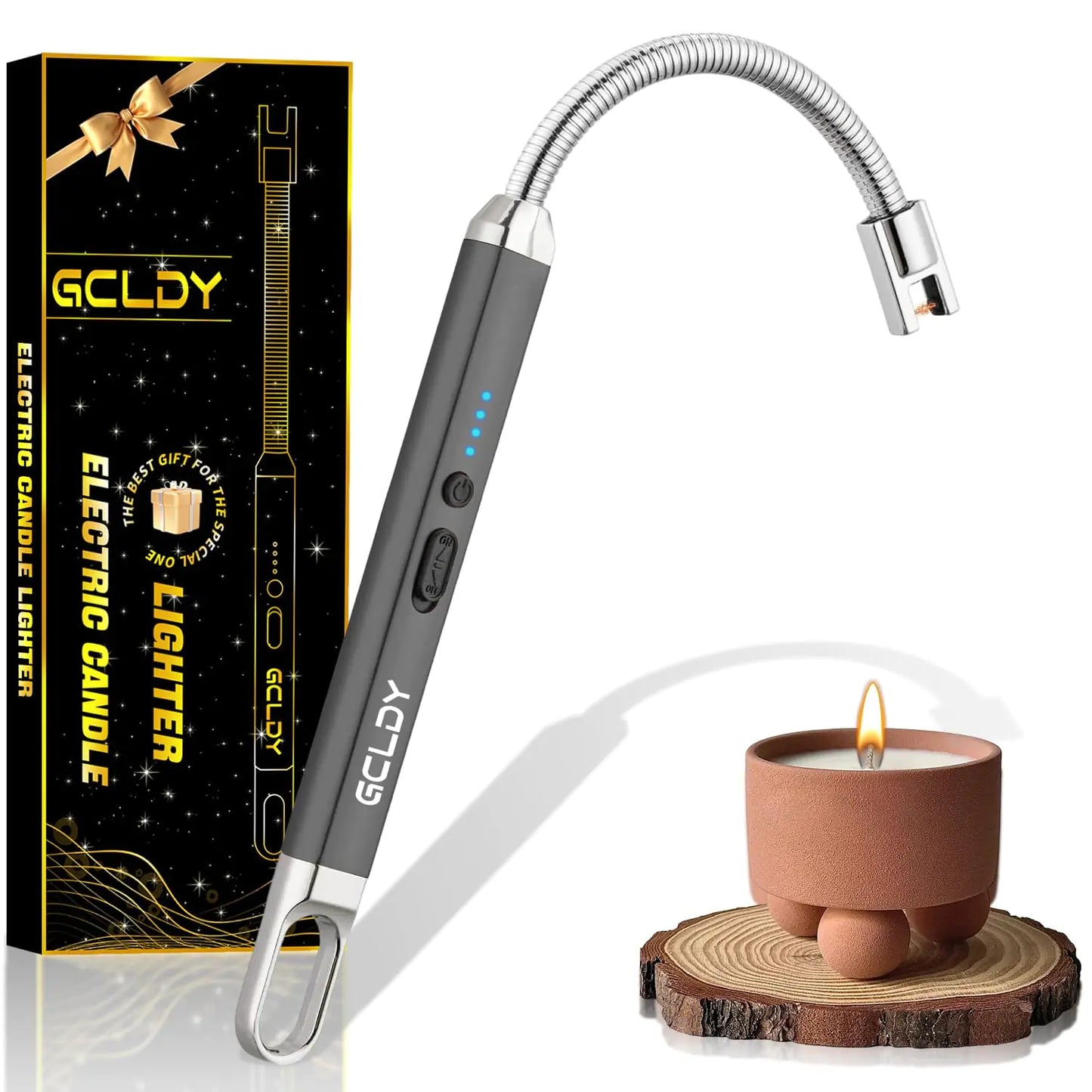 Gcldy Electric Candle Lighter - Valentines Day Gifts for Her/Him Women/Mens Valentines Gifts USB Arc Rechargeable Windproof Long Lighter for Candle Birthday Gift for Women Men Mom Wife Sister valentines