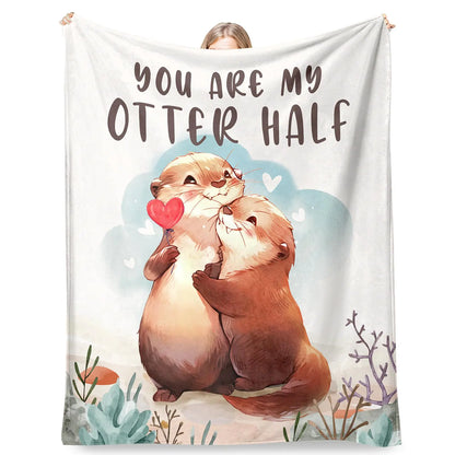 AceThrills Valentines Day Gifts for Her Him Gifts for Girlfriend Wife Wife Girlfriend Valentines Day Gifts Anniversary Blanket Gifts for Women Men - 50" × 60" Otter Blanket valentines