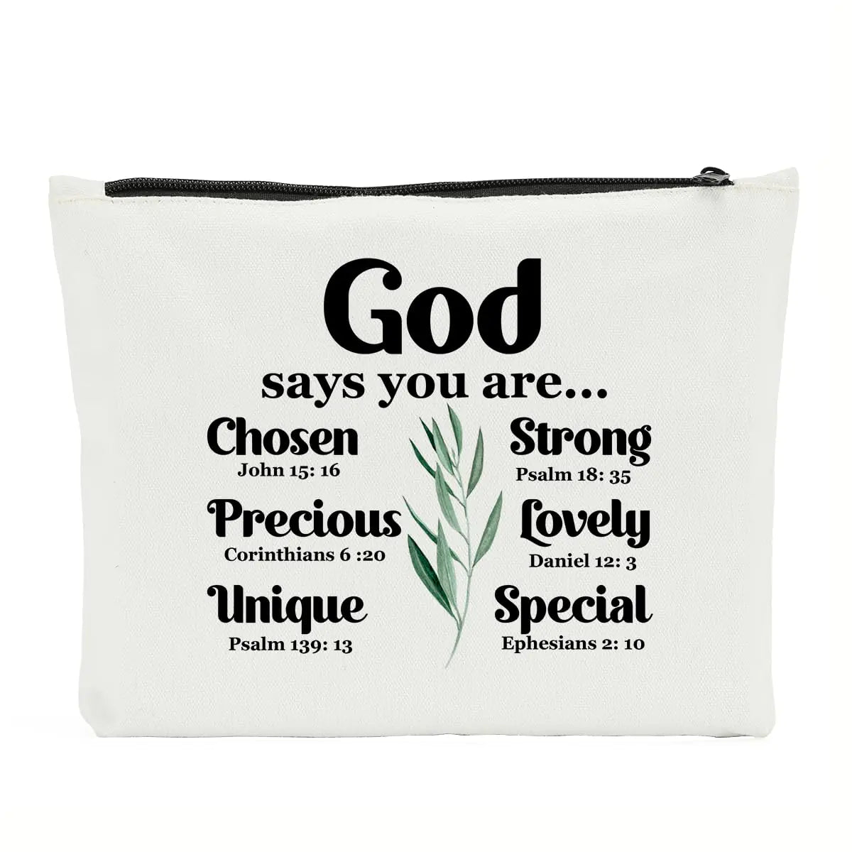 NBIAN Christian Gifts for Women Inspirational Gifts Scripture Gifts for Women Friends Valentines Gifts Birthday Gifts for Mom Makeup Pouch Travel Makeup Bag Purse Make Up Bag for Travelling valentines