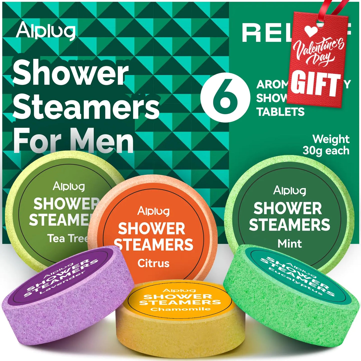 Shower Steamers for Men - 6 Pack Shower Bombs Aromatherapy with Essential Oils Valentines Day Gifts for Him Mens Valentines Gifts Unique Relaxation Gifts for Boyfriend Husband valentines